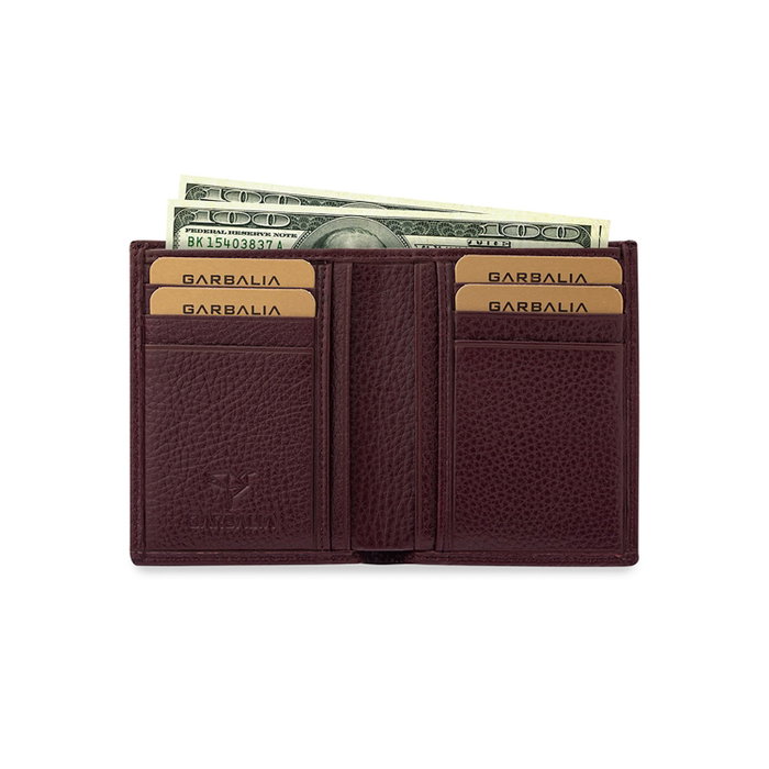 Zoozie Bags Cartera de hombre, Rojo Claret, 100% Piel Genuina